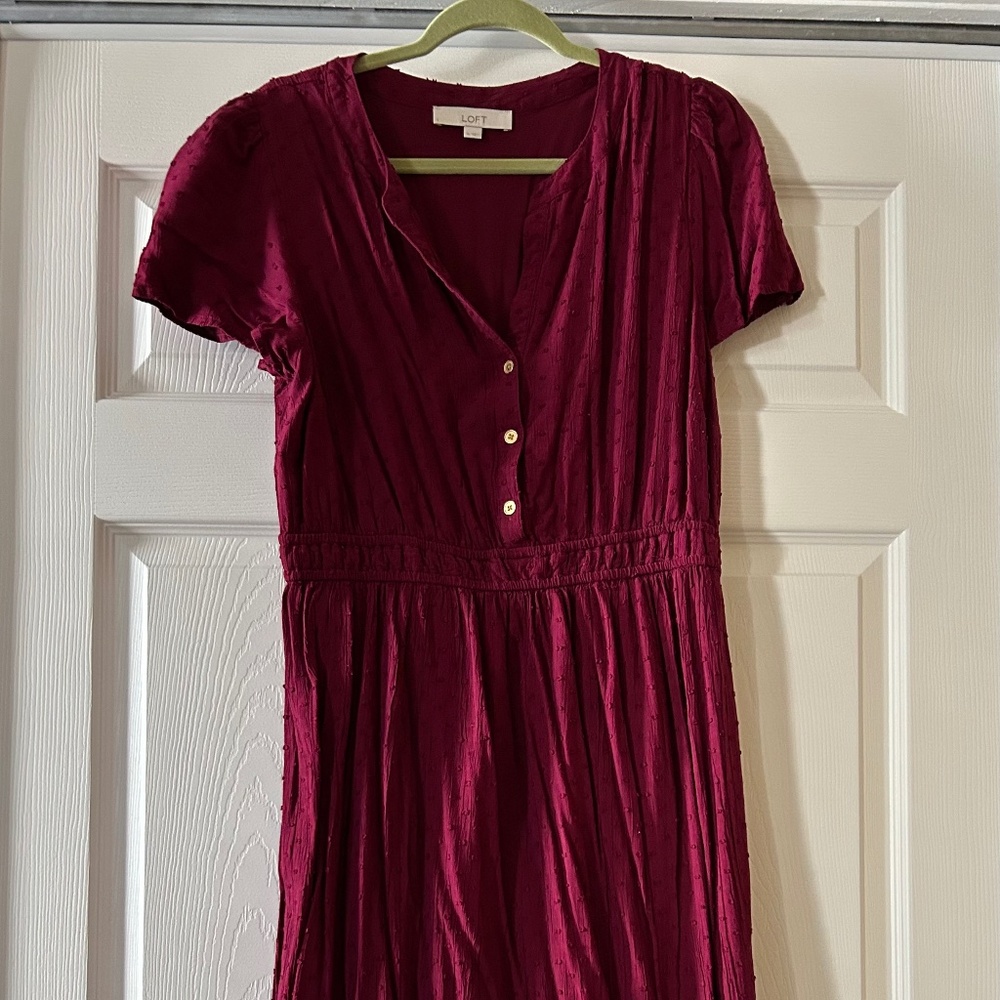 Ann Taylor Loft Button Front Maxi